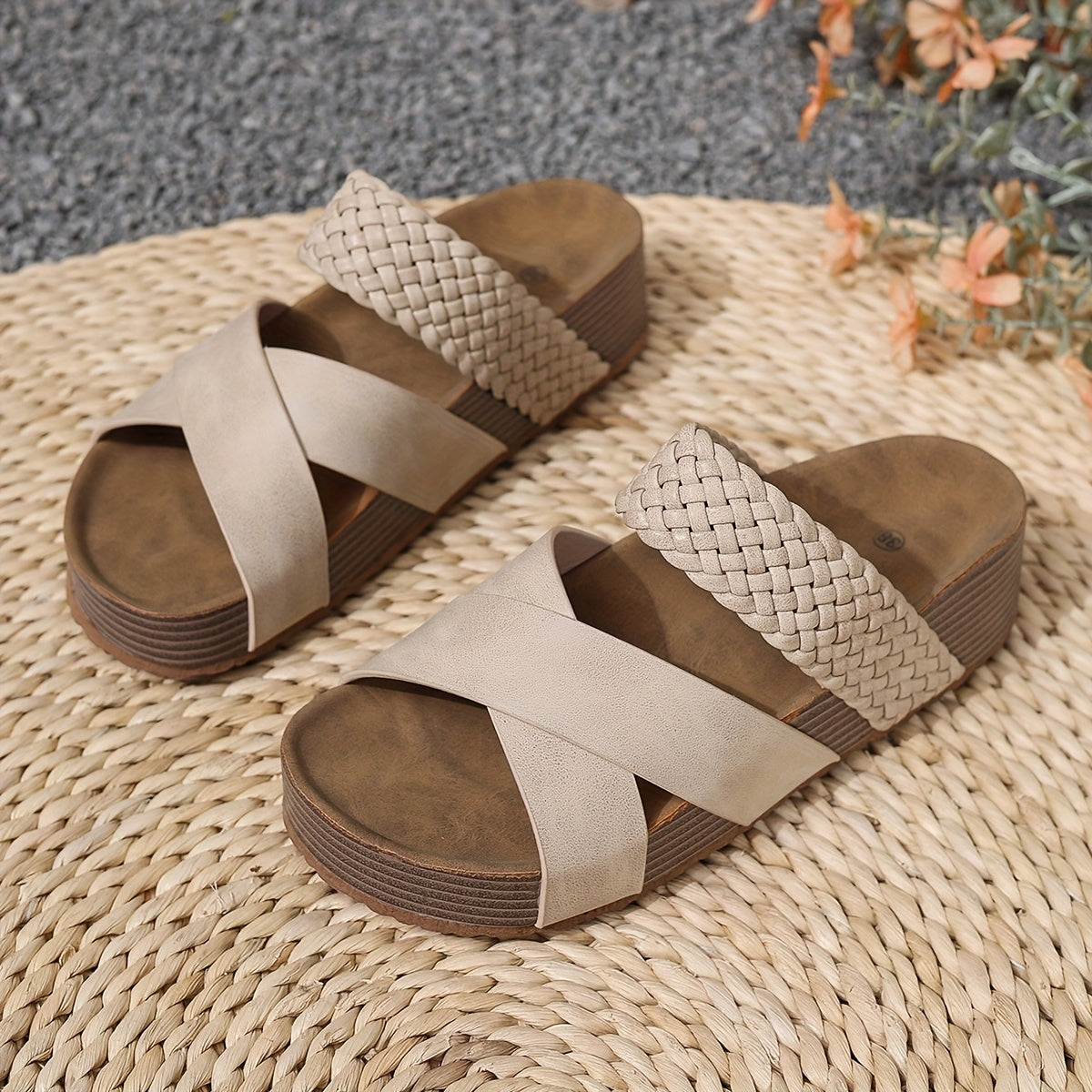 Damen Komfort Plateau-Sandalen mit Geflochtenen Riemen – Stilvolle Freizeitschuhe für Alltag und Urlaub