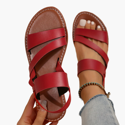 Damen Sommer-Sandalen mit Kreuzriemen für Freizeit und Alltag