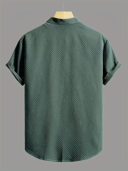 Herren Freizeit Kurzarm Hemd mit Struktur – Modernes Sommer Design für Alltag & Ausgehen