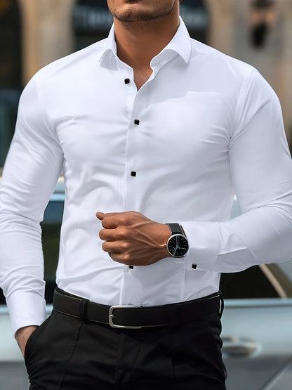 Elegantes Herren Businesshemd – Schmal geschnitten, modern, für Büro & Freizeit