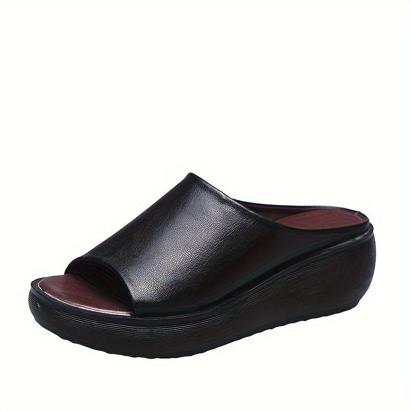 Damen Plateau Slides mit Minimalistischem Design und Komfort