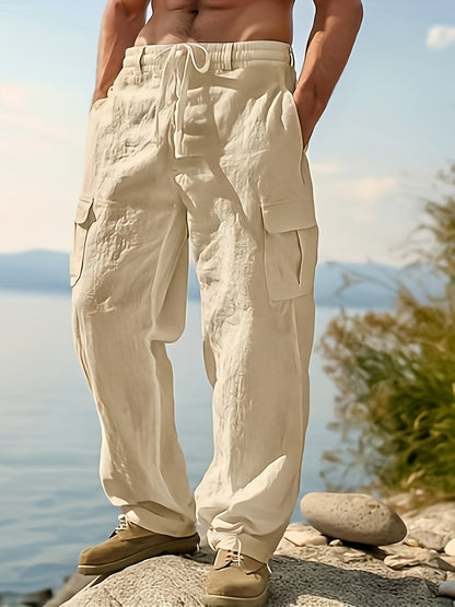 Herren Cargo-Loungehose mit weitem Schnitt und Kordelzug – Entspannte Freizeithose für Outdoor & Alltag