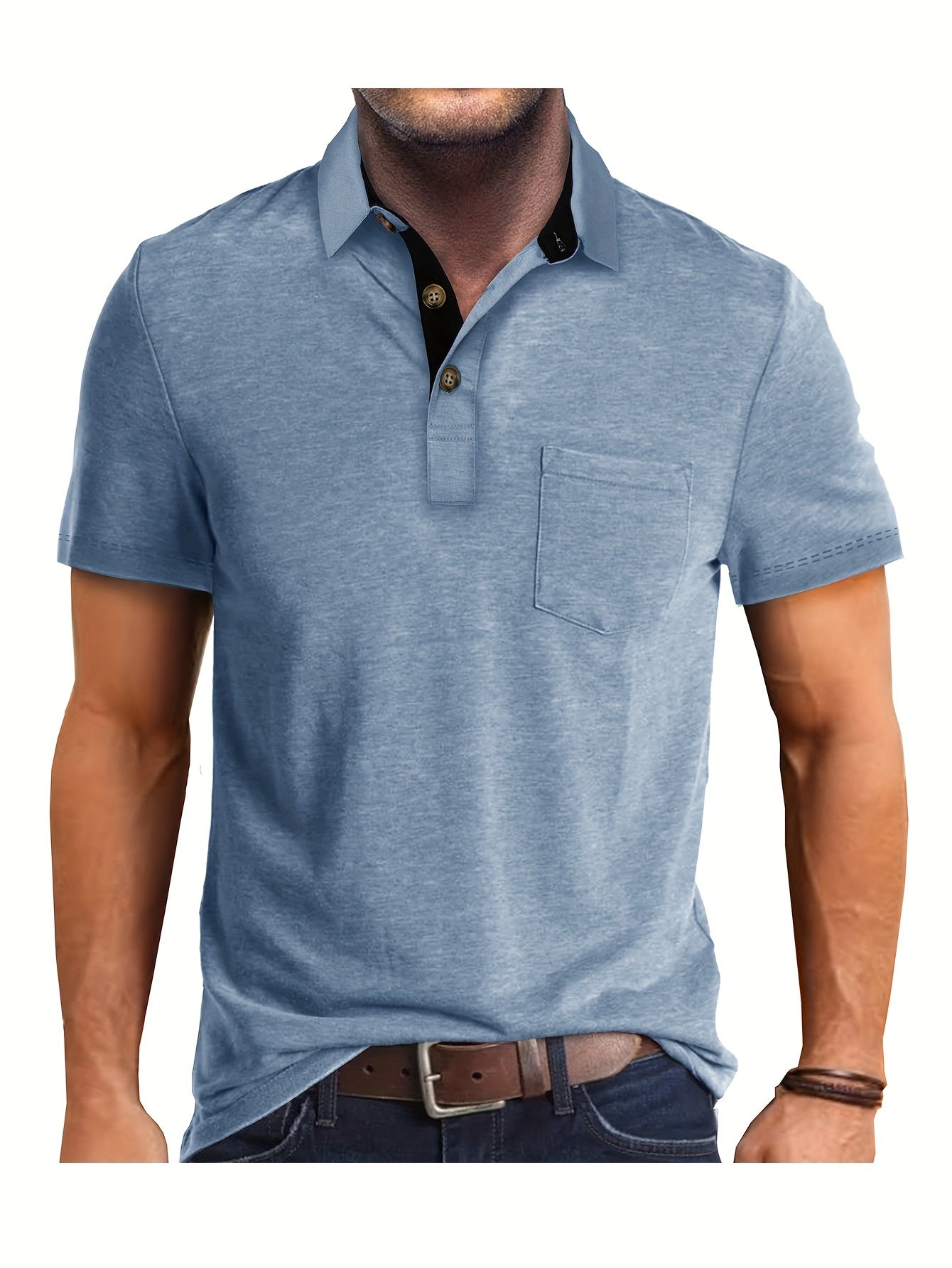 Herren Polohemd mit Brusttasche – Stilvolles Freizeitshirt für Alltag und Büro