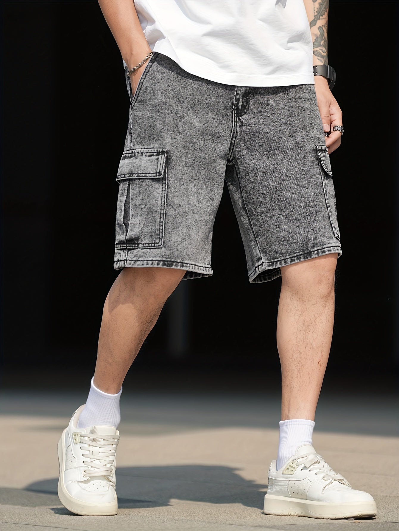 Herren Cargo Jeans Shorts im Streetwear Stil – Lässige Cargoshorts für Alltag und Freizeit