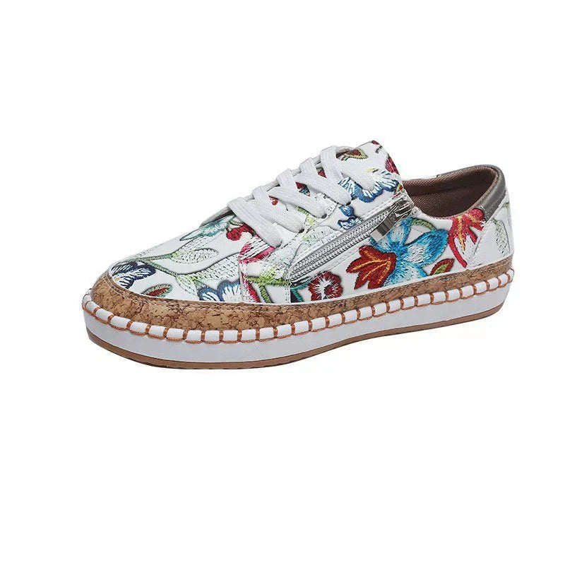 Damen Sneaker mit floralen Mustern – Modische Freizeitschuhe mit orthopädischem Komfort