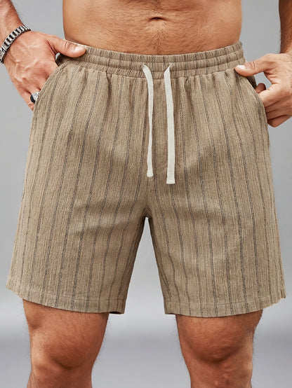 Herren Freizeithorts mit Nadelstreifen und Kordelzug – Stilvolle Sommer-Shorts für Alltag und Sport