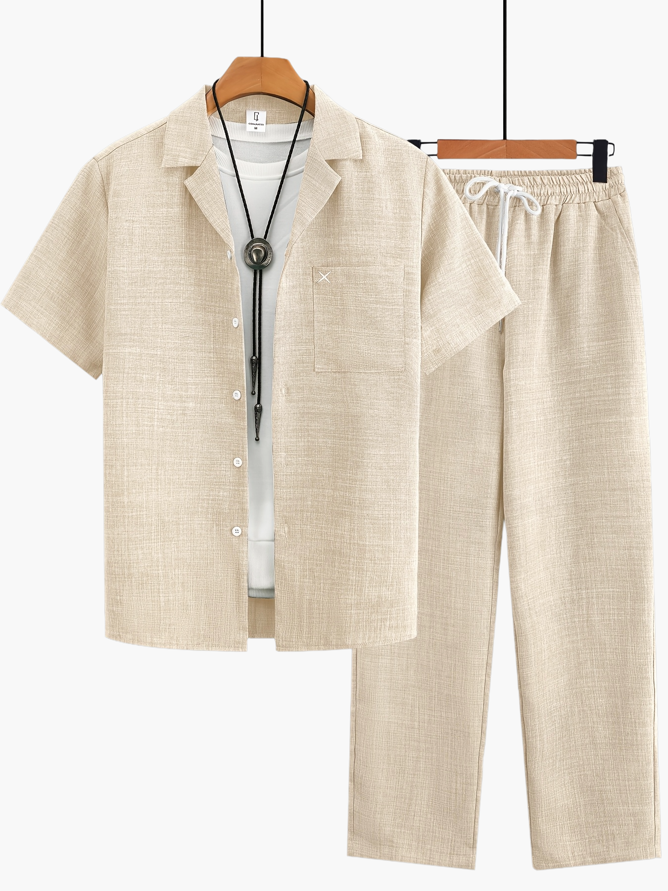 Herren Freizeit Set – Kurzarm Hemd und Hose, Sommer Lounge Outfit, Modern & Lässig