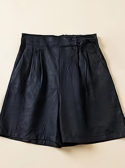 Damen Weite High-Waist Shorts im Casual-Look für Alltag und Freizeit