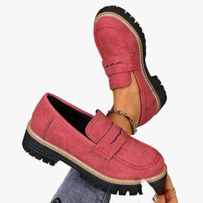 Damen Freizeit-Loafer mit Profilsohle – Bequeme Slip-On Schuhe für Alltag und Büro