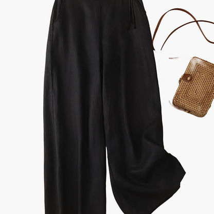 Damen Weite Freizeithose mit Kordelzug – Eleganter Sommer-Look für Alltag und Büro