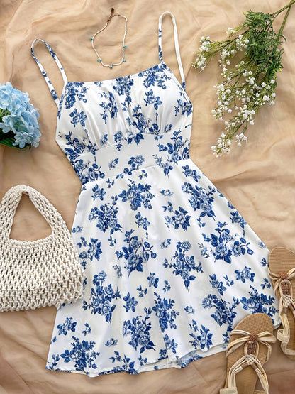 Damen Sommerkleid mit Blumenmuster im Boho-Stil – Perfekt für Urlaub & Freizeit