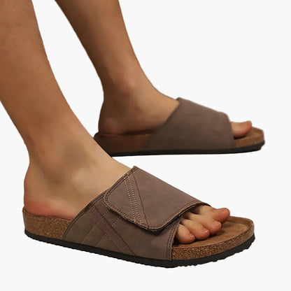 Herren Komfort-Pantoletten für Alltag & Freizeit – Bequeme Sandalen mit Klettverschluss