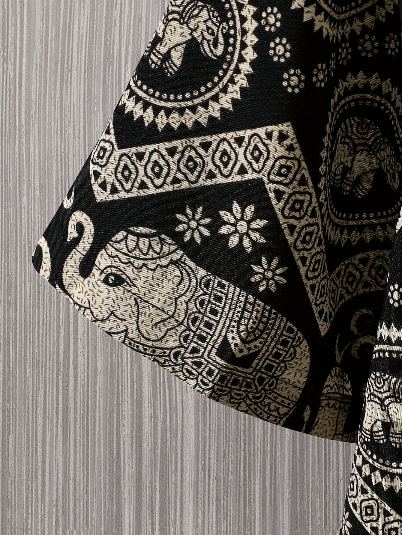 Herren Resort Hemd mit Elefanten- und Mandala-Muster, Kurzarm, Freizeit Stil