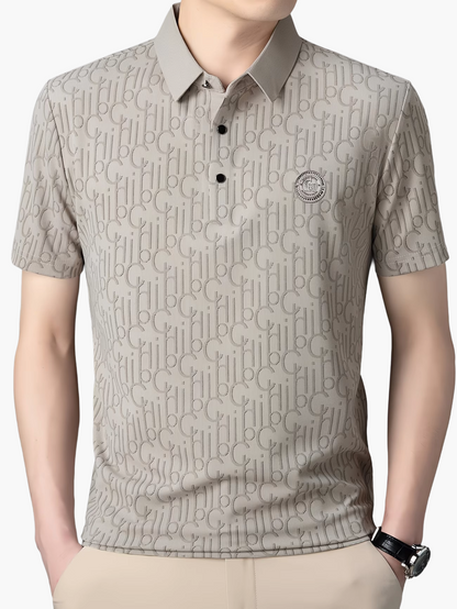 Herren Poloshirt mit modernem Muster und stilvollem Kragen – Freizeit & Alltag