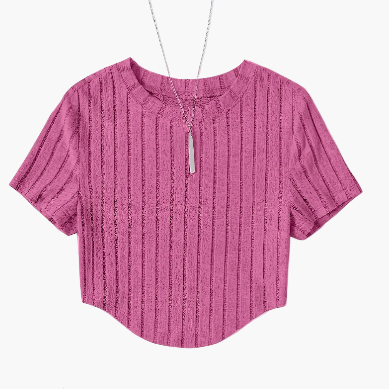 Damen Kurzarm Rippstrick Crop Top – Modisches Freizeitshirt für den Sommer