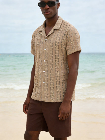 Herren Strandhemd im Boho-Stil – Lässiges Sommerhemd für Urlaub und Freizeit