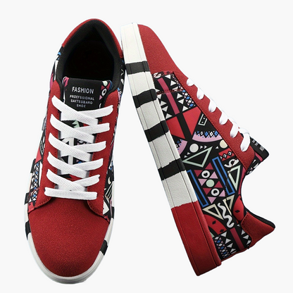 Herren Sneaker mit geometrischem Muster – Modische Freizeitschuhe für Outdoor & Alltag