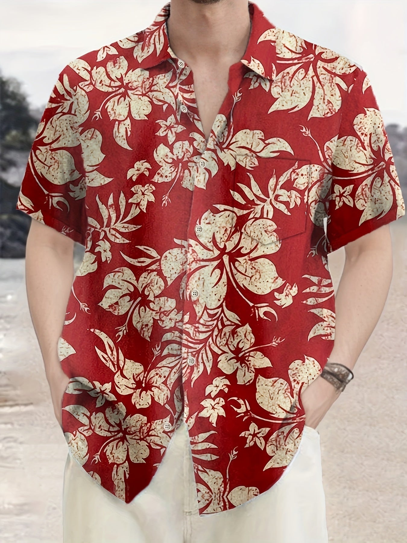 Herren Hawaiihemd Vintage Kurzarm – Ideal für Sommer, Urlaub & Freizeit