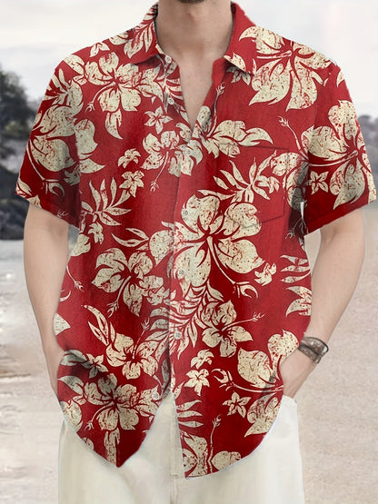 Herren Hawaiihemd Vintage Kurzarm – Ideal für Sommer, Urlaub & Freizeit