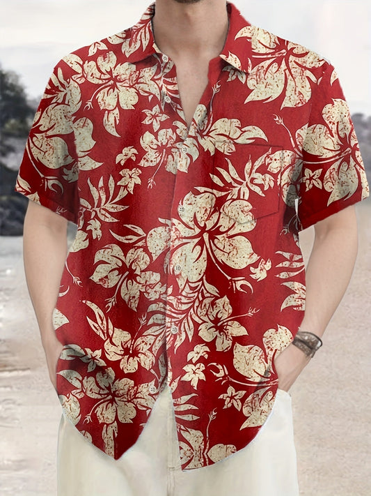 Herren Hawaiihemd Vintage Kurzarm – Ideal für Sommer, Urlaub & Freizeit