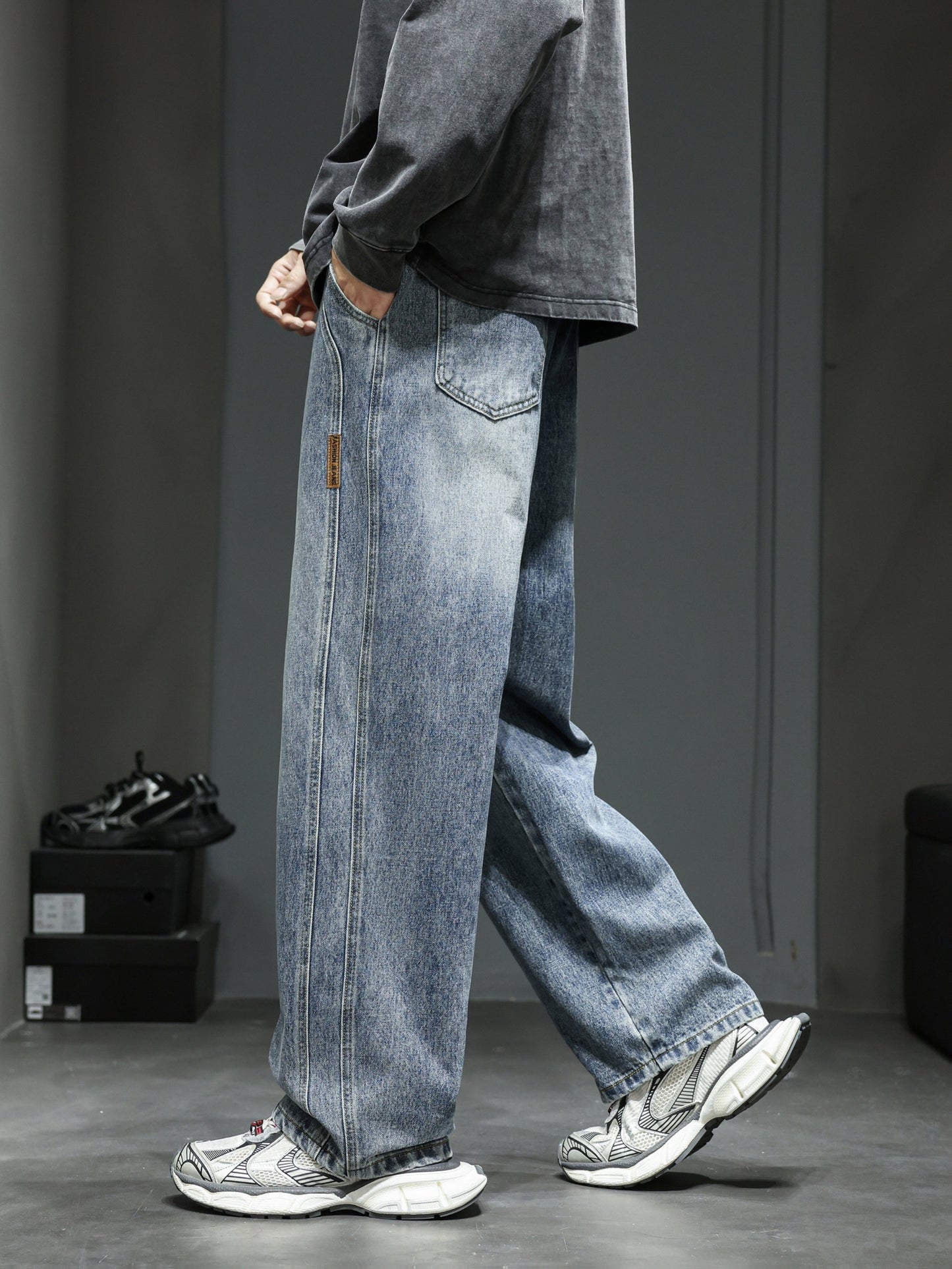 Herren Baggy Jeans im Urban Streetwear Stil – Weite Passform für Freizeit & Alltag