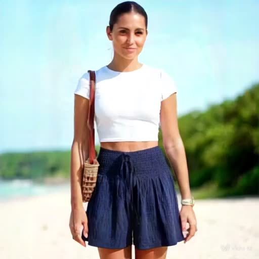Damen Shorts mit Hohem Bund und Kordelzug – Lässiger Sommerstil