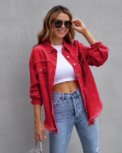 Carly – Lässige Damenjacke mit Rissen für Herbst und Frühling