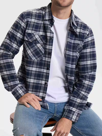 Herren Flanellhemd im karierten Casual-Look – Freizeit & Alltag