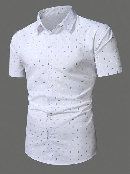 Herren Kurzarm Business Hemd Modern Fit – Elegantes Freizeithemd mit dezentem Muster, ideal fürs Büro und festliche Anlässe