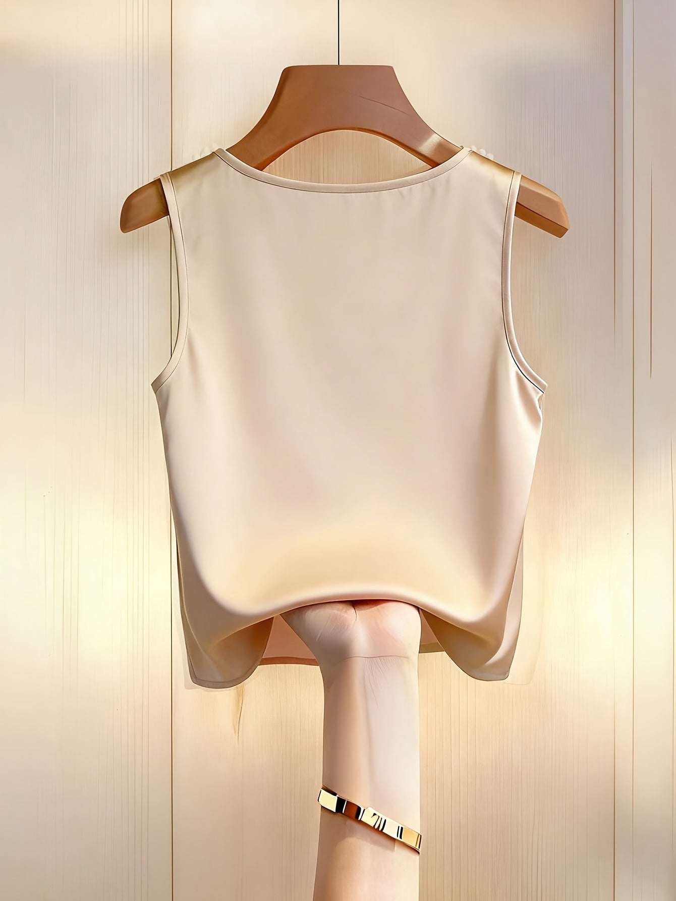 Damen Top ohne Ärmel mit V-Ausschnitt und Perlenbesatz – Elegantes Blusentop für festliche Anlässe