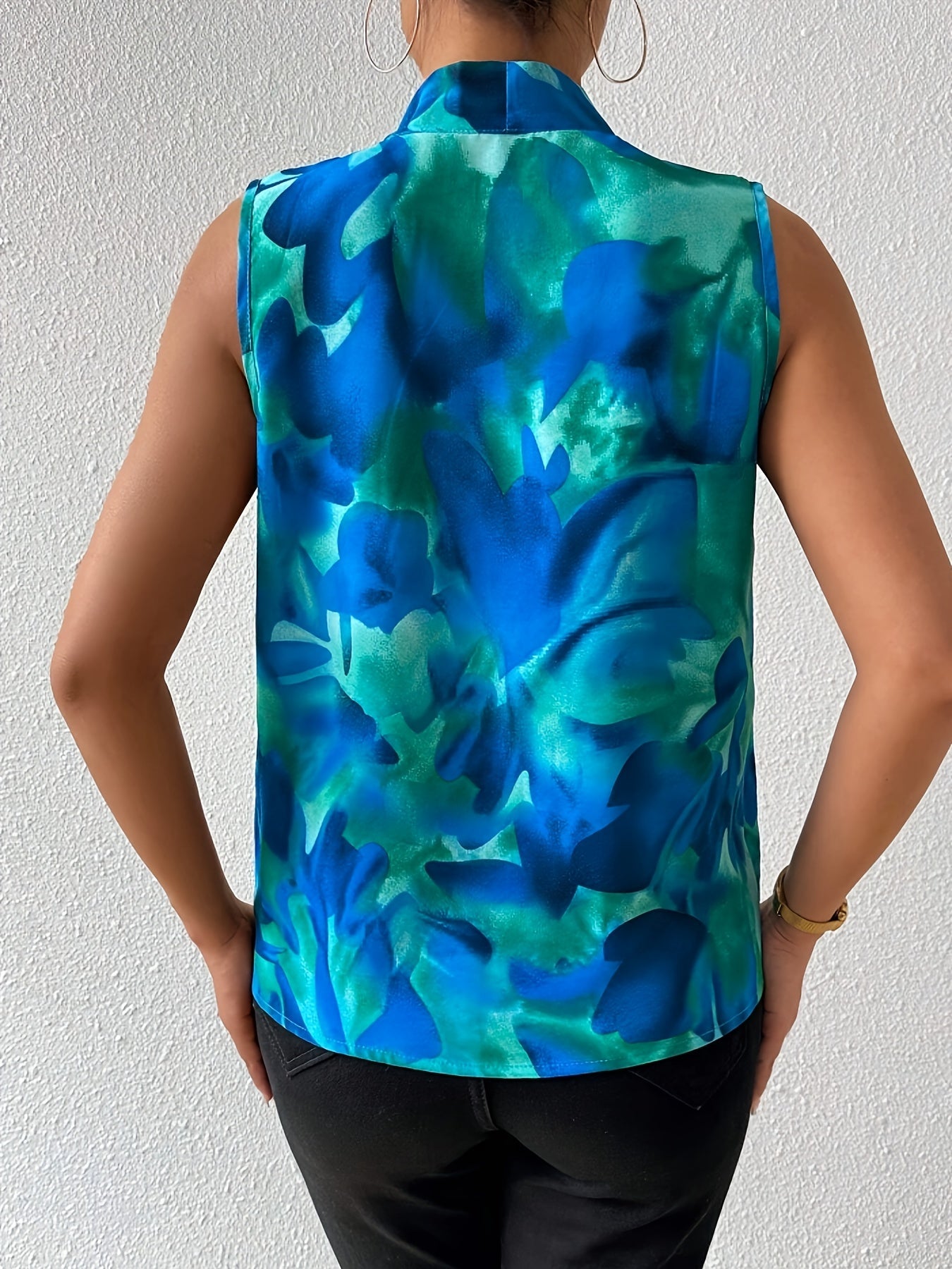 Damen Wickelbluse Ärmellos Elegant Modern Business-Look