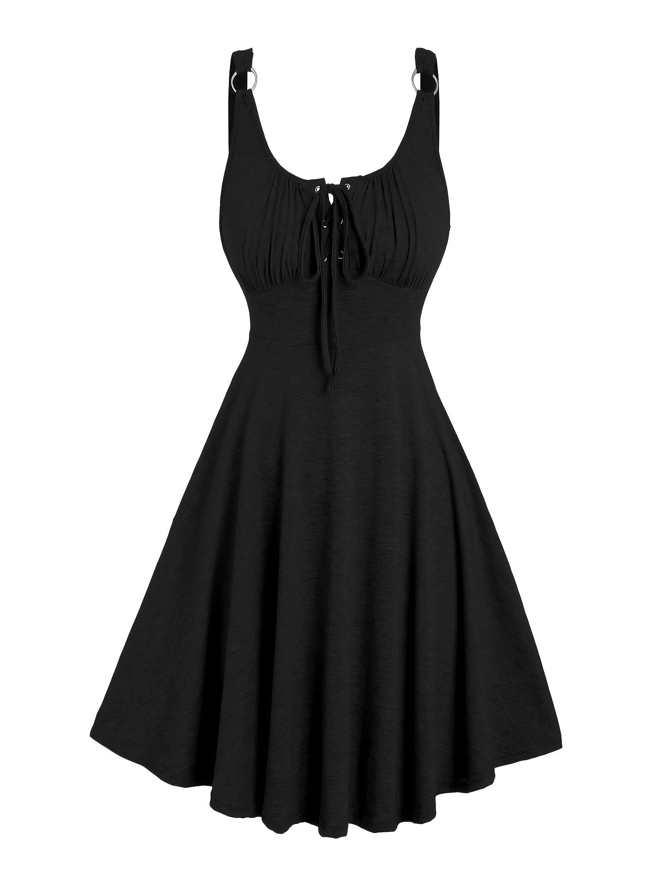 Damen Skaterkleid im Freizeitstil mit Schnürung und Schwingrock – Ideal für Alltag und Sommer