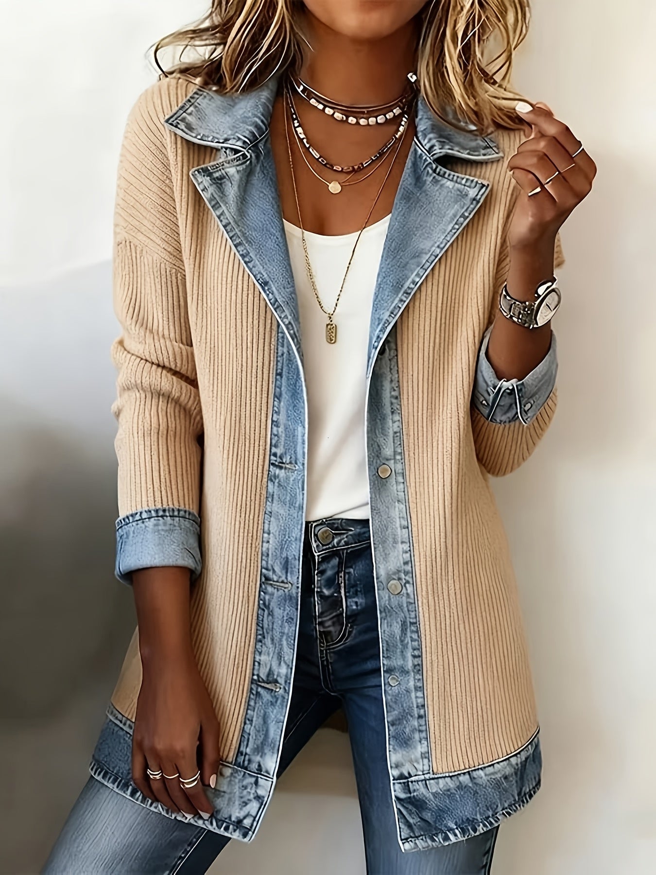 Damen Blazer im Denim-Look – Eleganter Casual Style für Business & Freizeit