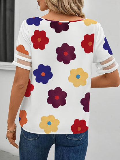 Damen Bluse mit Blumenmuster und Asymmetrischem Ausschnitt – Modisch und Alltagstauglich