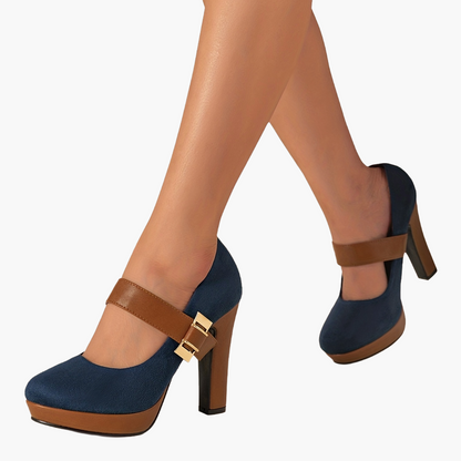 Damen Mary Jane Pumps mit Blockabsatz – Elegante High Heels für Büro & Freizeit
