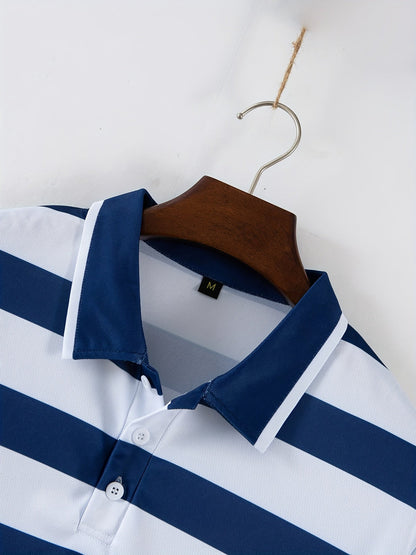 Herren Polo-Shirt mit Streifenmuster – Moderner Freizeit-Look für Alltag und Büro