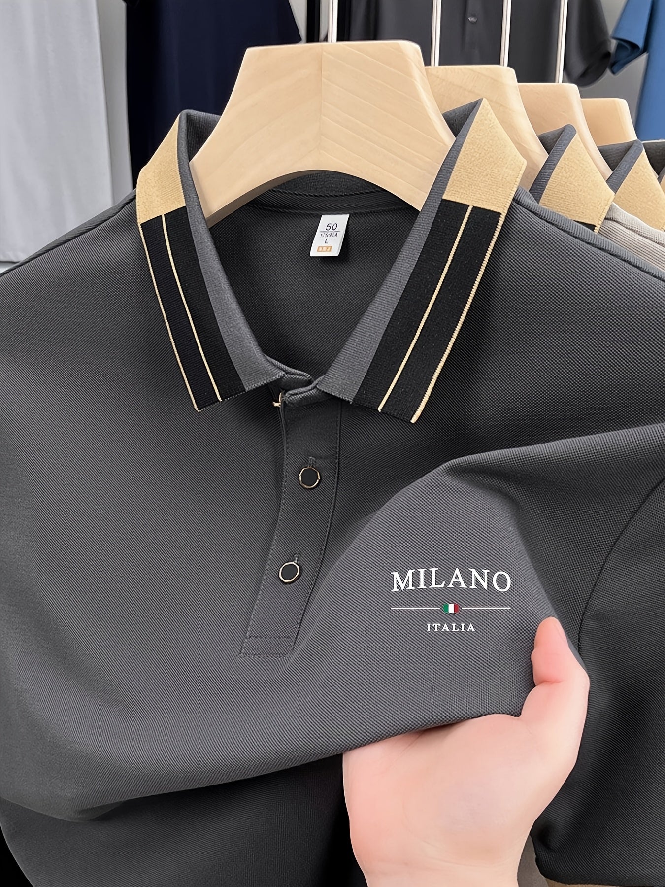 Herren Polohemd Milano Italia – Elegantes Freizeit Poloshirt mit modernem Kragen-Design
