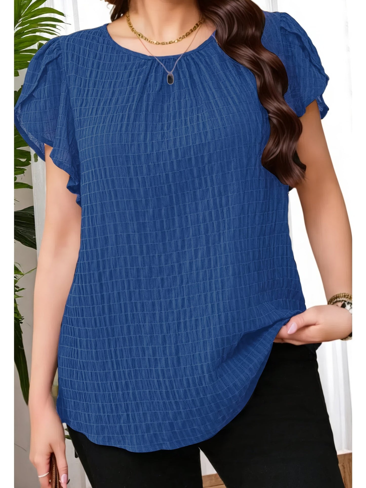 Damen Blusenshirt Elegant mit Raffungen – Lockeres Oberteil für Alltag und Büro