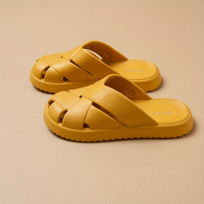Damen Chunky Slides mit Kreuzriemen – Modische Freizeitsandalen für Alltag & Entspannung