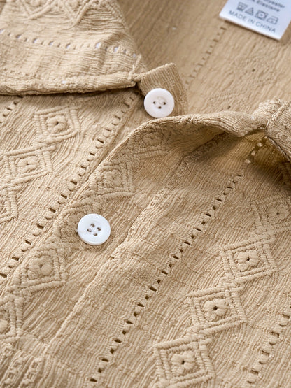 Herren Strick-Poloshirt im Retro-Stil für Freizeit und Alltag