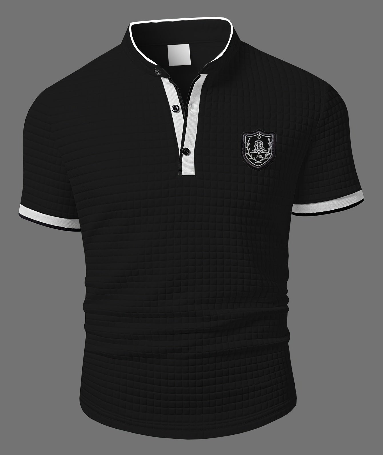 Herren Stehkragen Polo Shirt Modern Casual für Alltag und Freizeit