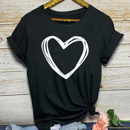 Rose – Herzmuster Damen T-Shirt mit kurzen Ärmeln