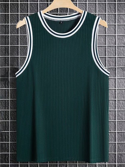 Herren Tanktop Sportlich mit Kontrastdetails – Lässiges Freizeit- und Fitnessshirt