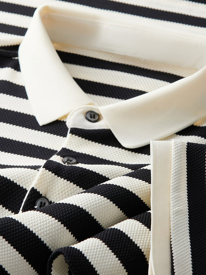 Herren Poloshirt mit klassischem Streifenmuster – Kurzarm, maritimer Look, eleganter Freizeitstil