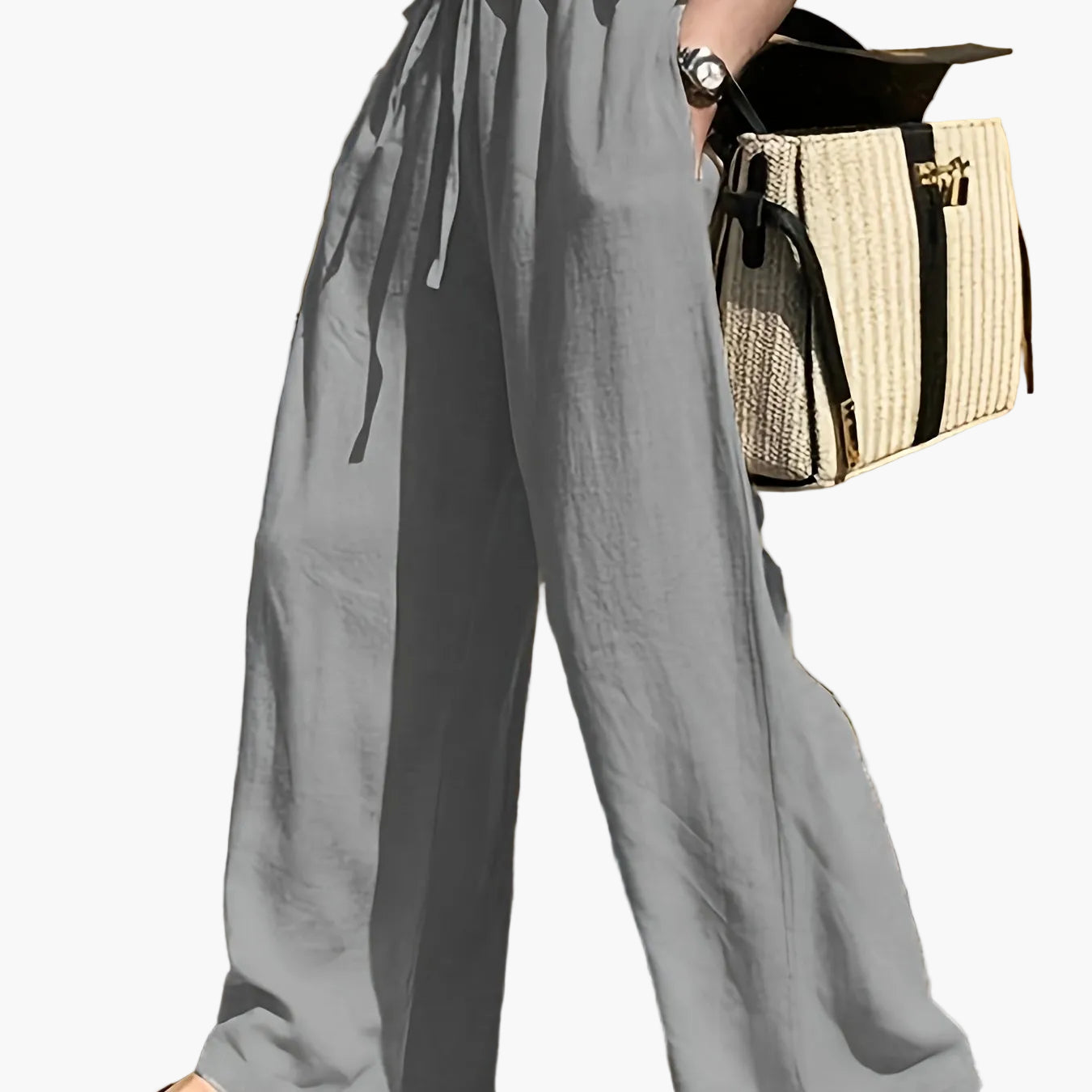 Damen Weite Freizeithose mit Kordelzug – Eleganter und Bequemer Casual-Look