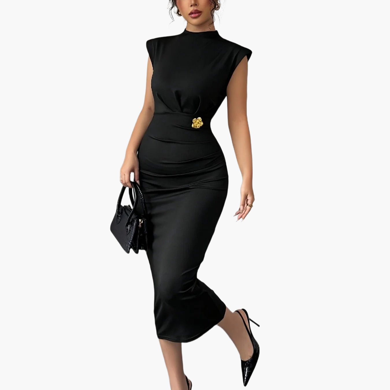 Elegantes Damen Bodycon Kleid mit Mandarin-Kragen für besondere Anlässe