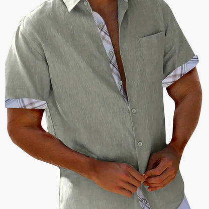 Herren Freizeithemd Kurzarm mit Kontrastdetails – Perfekt für Sommer & Strand