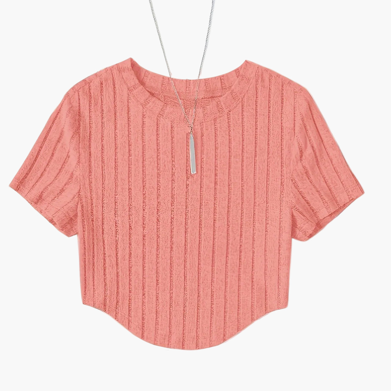 Damen Kurzarm Rippstrick Crop Top – Modisches Freizeitshirt für den Sommer