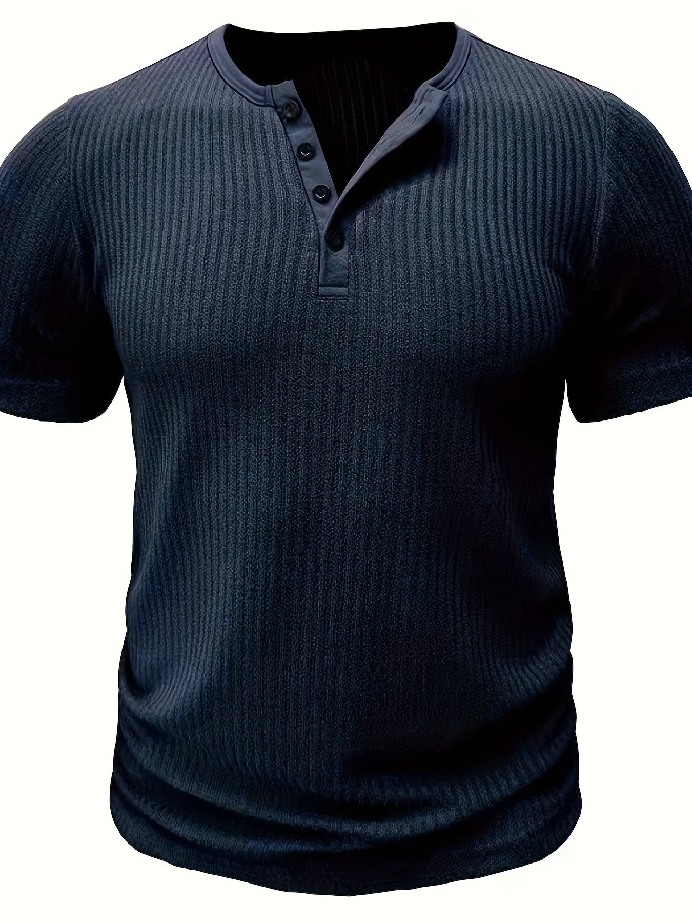 Herren Henley T-Shirt Kurzarm Gerippt Freizeitshirt – Stilvoll für Alltag und Freizeit