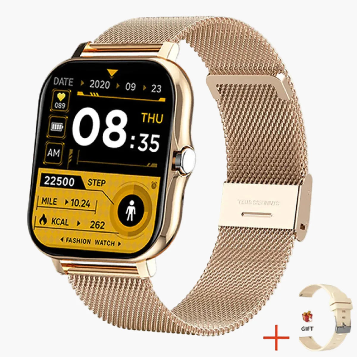 Damen Smartwatch im modernen Design – Fitness Tracker mit Herzfrequenz, Schlafüberwachung & Social Media Benachrichtigungen
